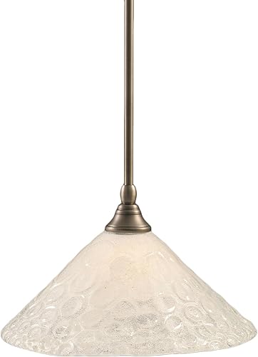 Miniatura 3 de Toltech Lighting 23-BN-448 - Lámpara colgante de 12 pulgadas, acabado de níquel cepillado con cristal verde azulado cepillado níquel,color fantasía