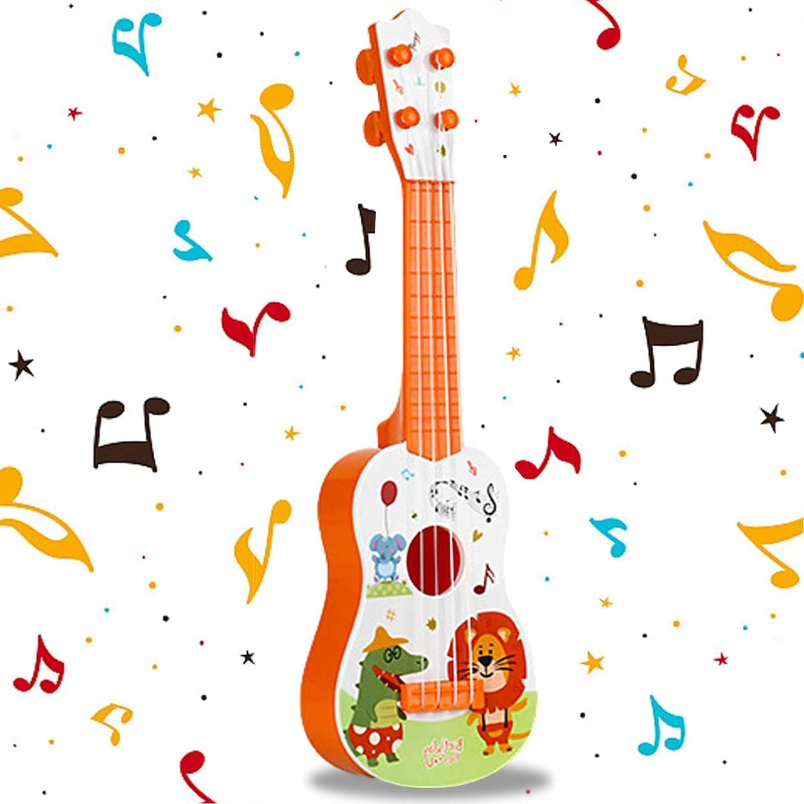 41 cm Gitara Zabawka, Ukulele dla dzieci, gitara dla dzieci, mini gitara dla dzieci, muzyka zabawki edukacyjne, gitara dla dzieci z 4 regulowanymi strunami, dla początkujących, dziewcząt, chłopców