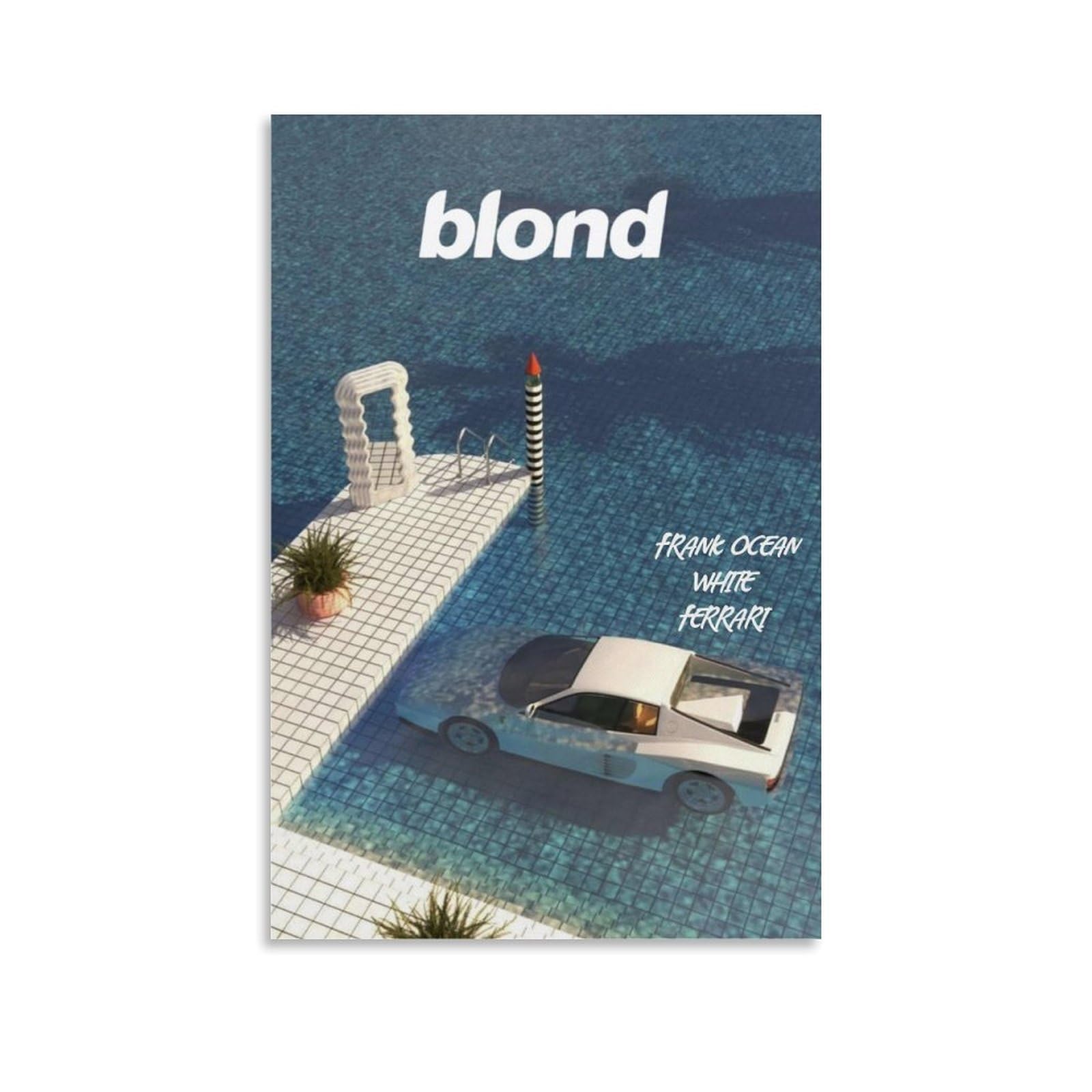 EaUso Frank Ocean White Ferrari Blond Music Poster Decorative Painting Canvas Wall Posters And Art Picture Print Modern Family Bedroom Decor Posters 12x18inch(30x45cm)