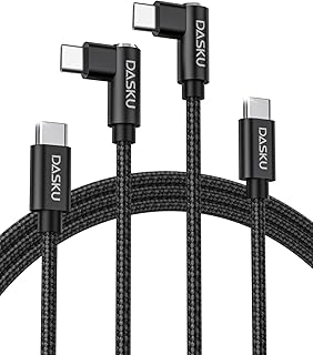 USB C to USB C Cable 2Pack 10FT 90 Degree USB C Cable 60W Nylon Braided Extra Long USB-C Cable Right Angle Type C Fast Charging Cord for iPhone 17 16 16e 15 Pro Max Samsung S25 S24 S23 iPad and More
