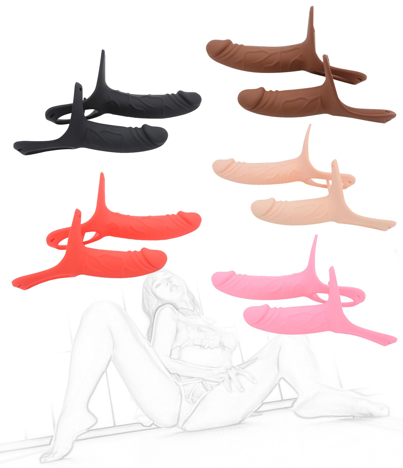 Funda Hueca para Pene Ampliadora Strapon Strap-On Strap-On Consolador Pene Correa Ajustable Ampliadora Masturbador Juguete Sexual para Hombres Mujeres