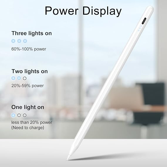 iPad için Stylus Kalem, Palm Reddetme ile 13 dakika Hızlı Şarj Apple iPad Kalem, Eğim Hassasiyeti, 2018-2024 iPad Air 3/4/5/M2, iPad Mini 5/6, iPad 6/7/8/9/10, iPad Pro 11/12.9/M4