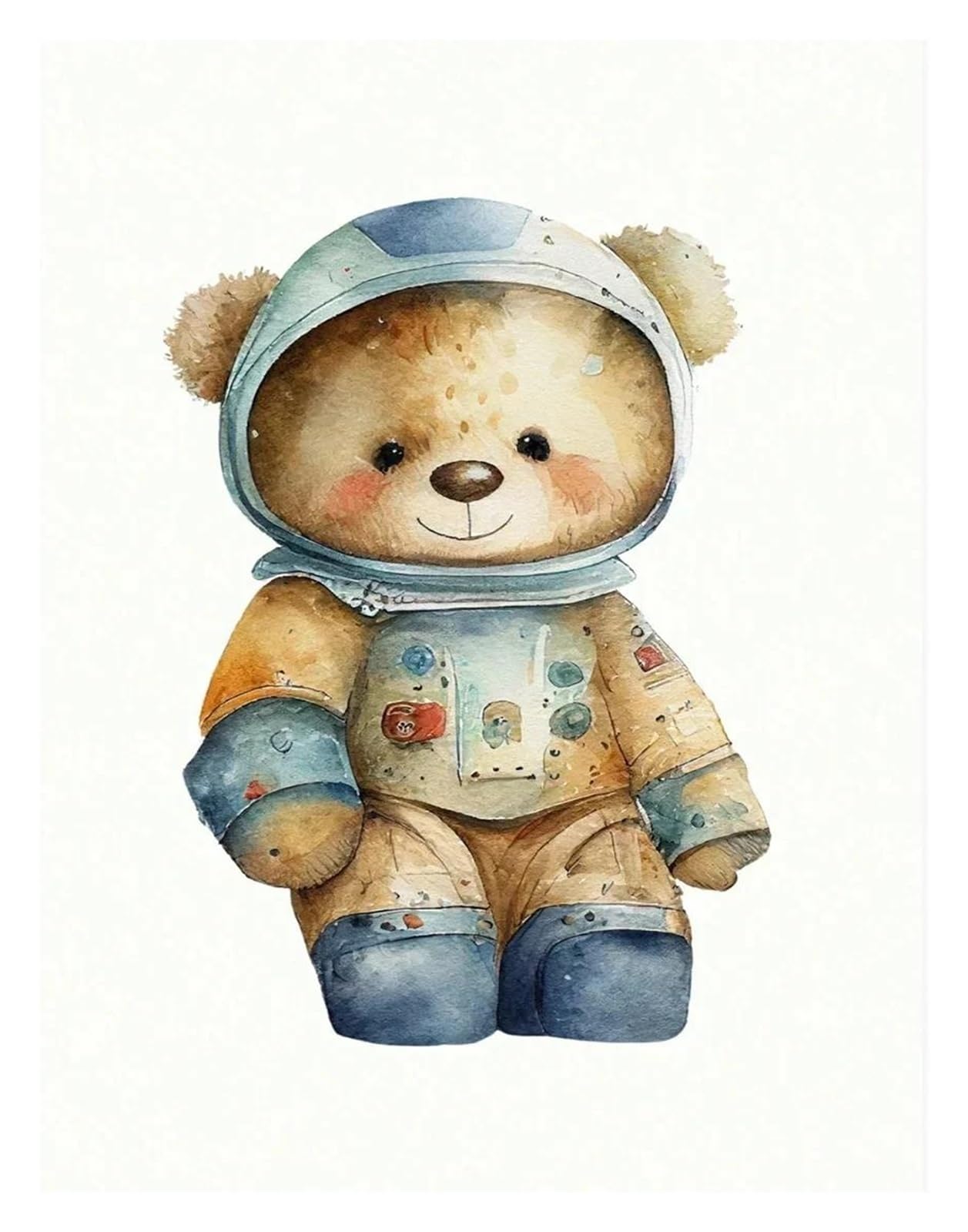 Affiche Toile Ours Mignon Animal Chambre Enfant Art Minimaliste
