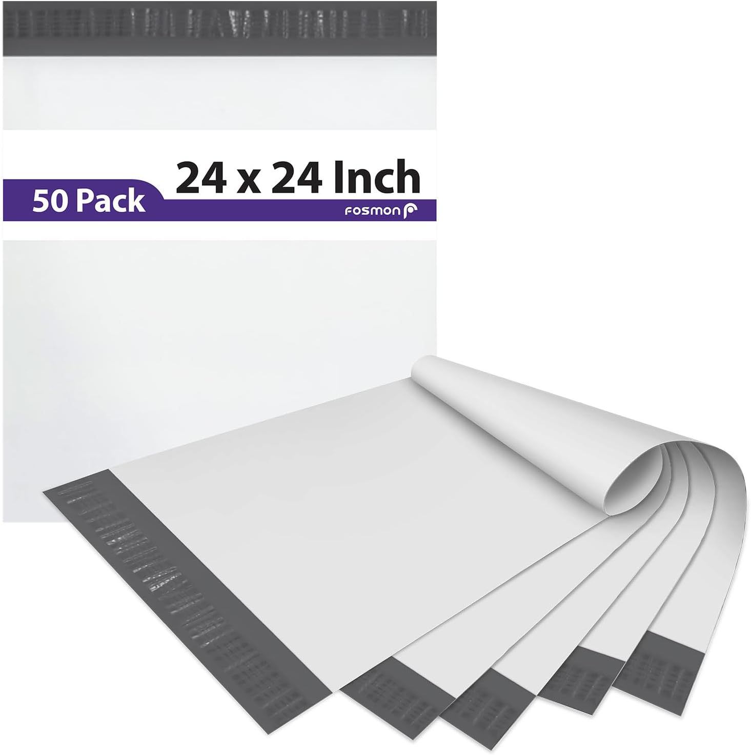 Fosmon 24x24 (100 Pack) Large Poly Mailers, Self-Seal Tear-Proof Waterproof Strong Adhesive Shipping Envelopes Bags for Clothing, Business Suppliers