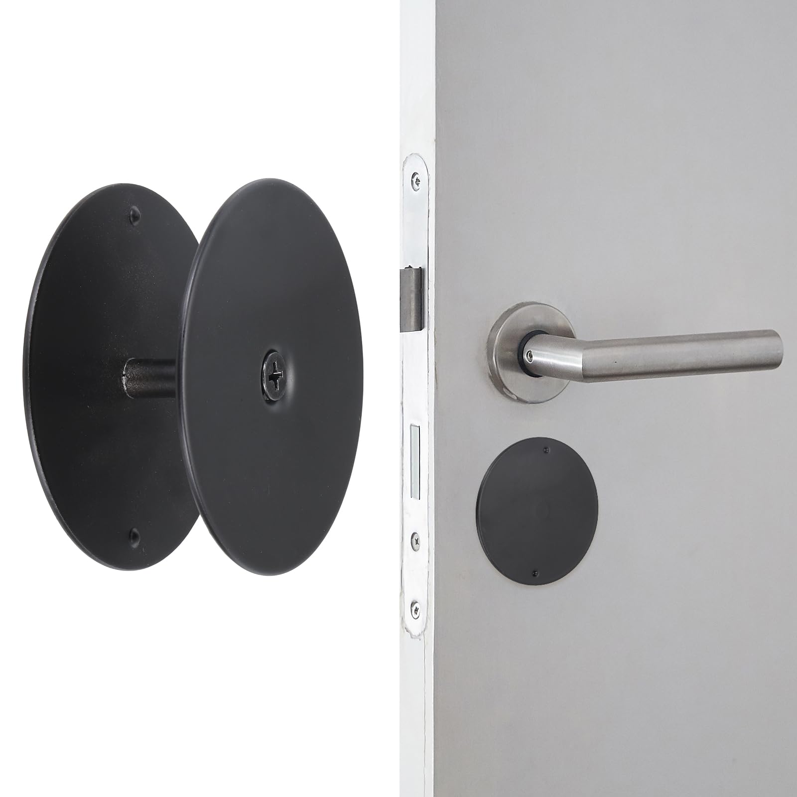 PATIKIL Door Hole Cover Plate, (2-5/8 Inch Diameter, Black) Door Knob Cover Plate Hole Filler, Suit for - Home Security on Entry/Drawer Cabinet
