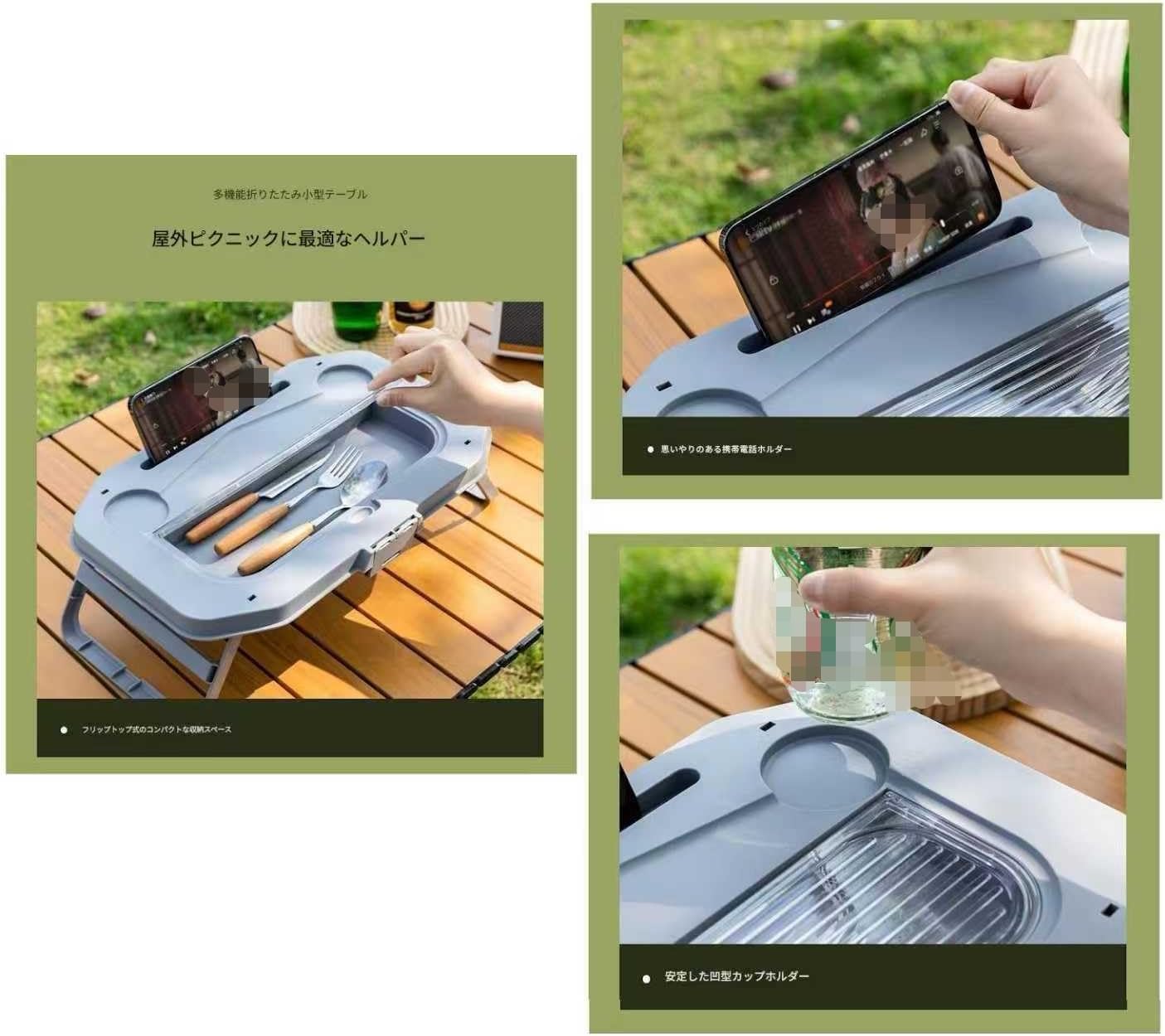 ピクニックバスケット アウトドア 折りたたみカゴ 折りたたみバケツ 蓋付き 大容量 3way キャンプテーブル ピクニックテーブル