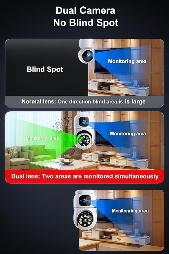 Image of 1080p FHD WiFi Wireless Security Camera with Audio & Night Vision - Live Feed, Motion Detection, Perfect for Home & Office Security (Wall Camera -2 pc)