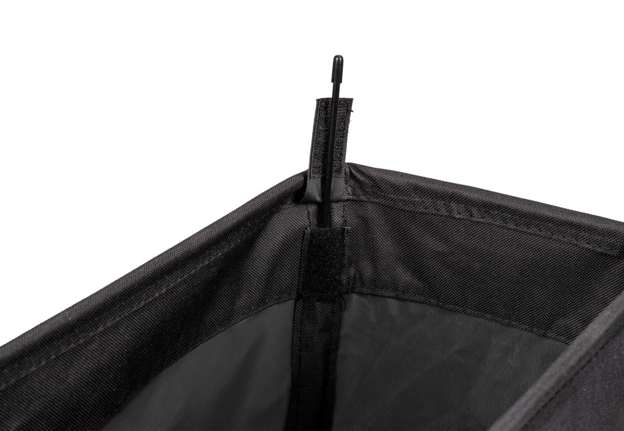 WENKO Cesto para la ropa sucia estrecho Corno negro WENKO, robusto cubo para la colada con cuatro ruedas y tapa, poliéster 100 %, capacidad 43 L, (anchura x altura x profundidad): 18,5 x 60 x 40 cm