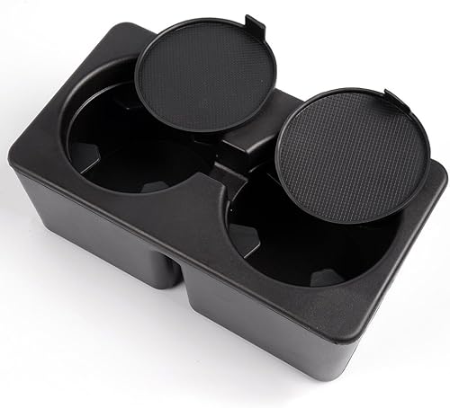Miniatura 7 de ALLGOOD Soporte doble para tazas, compatible con Chevy SilveradoAvalancheSuburbanSierraYukonEscalade 2007-2014, soporte negro para bebidas 1 unidad