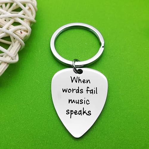 Miniatura 2 de Baipilu Llavero de regalo de música, nota musical, púa de guitarra, regalo para músicos, amantes de la música, cumpleaños, graduación, Navidad