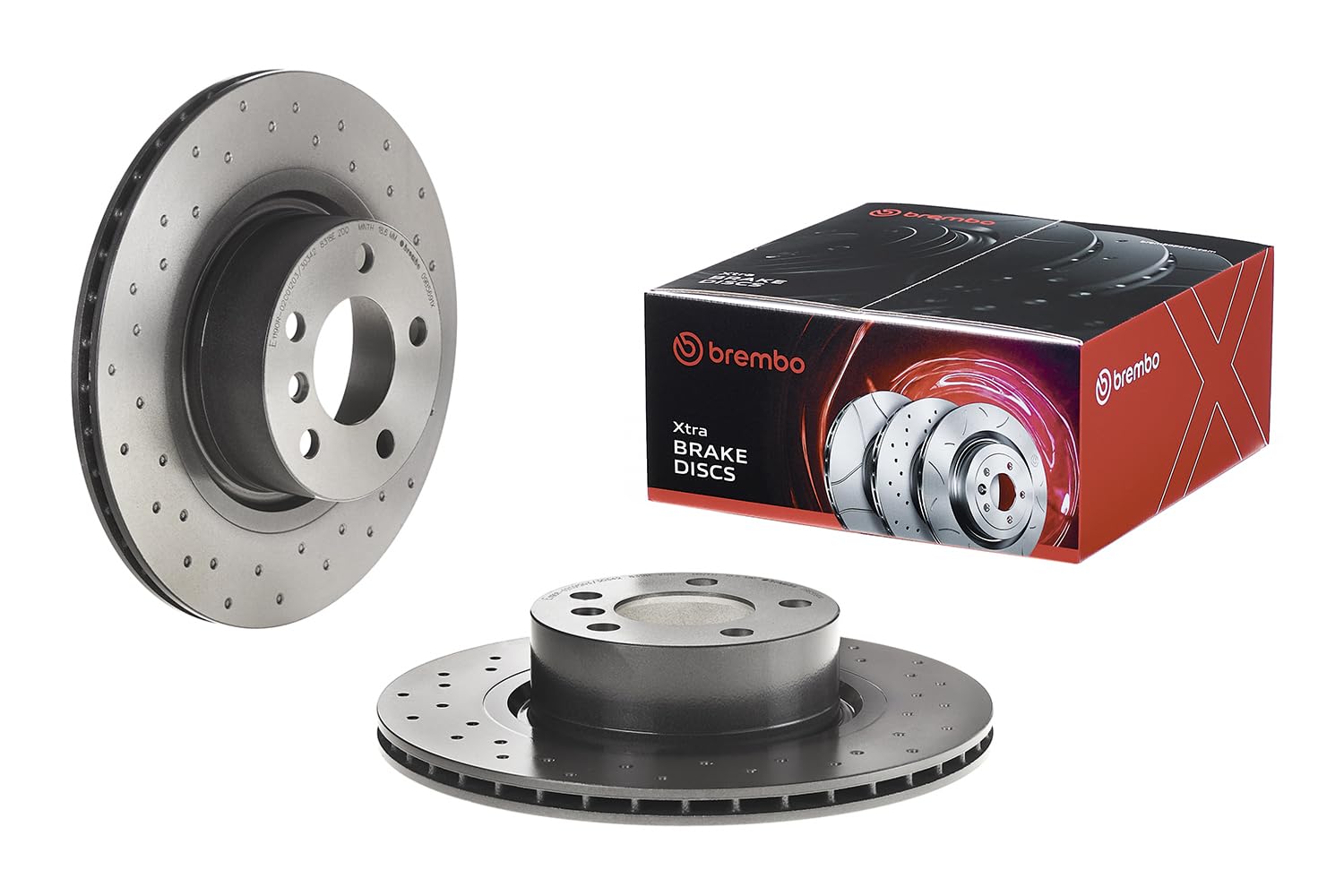 Brembo Xtra 09.B569.1X - Disco Freno Forato Posteriore, Set di 2