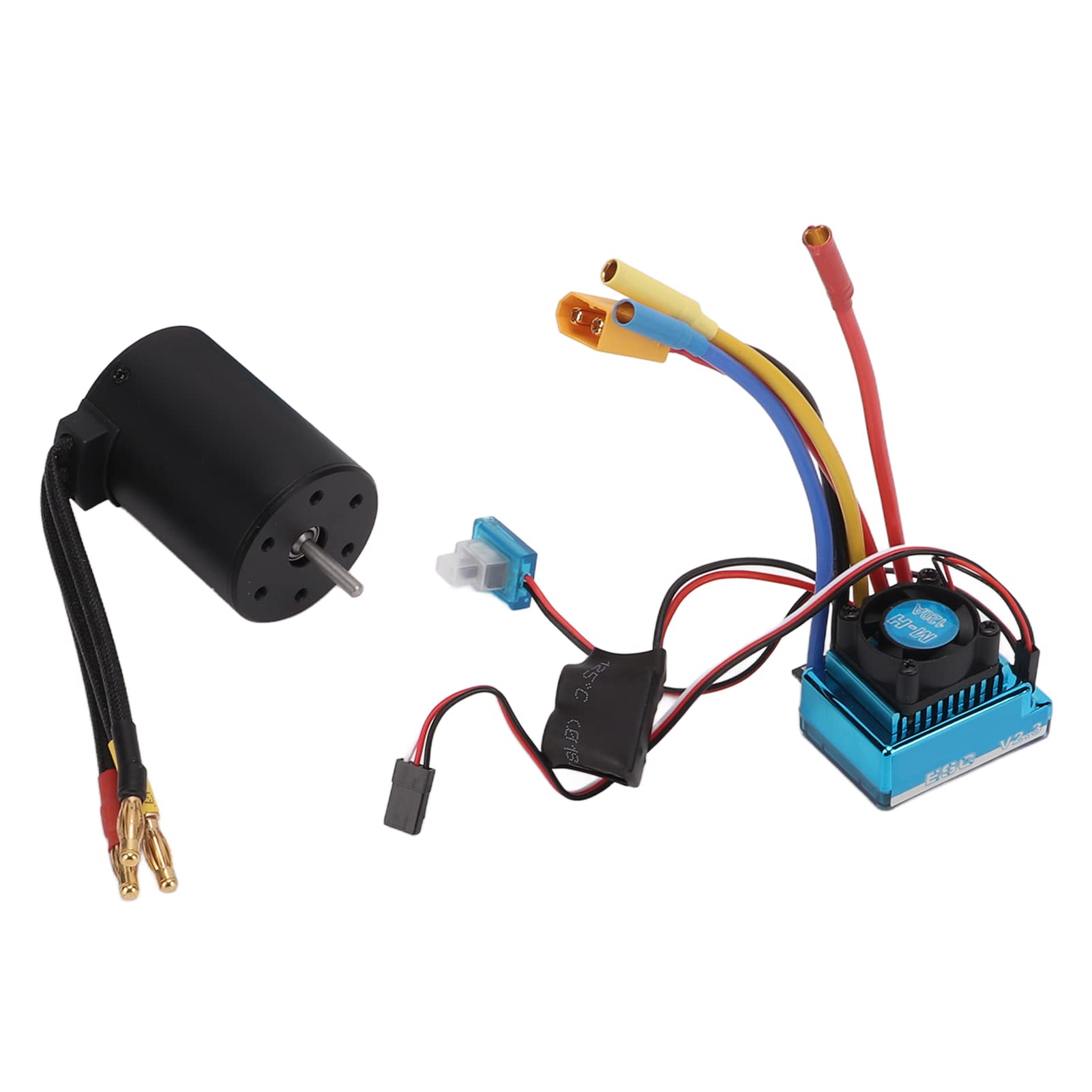 Annadue Kit ESC Compatto e Leggero per Motore Brushless 120A Parte di Aggiornamento Impermeabile per Auto RC 1/10, velocità Regolabile per Appassionati di RC,