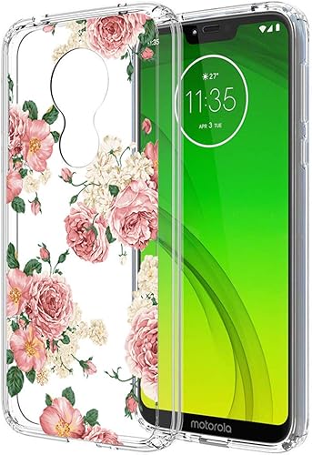 Miniatura 4 de Funda para Moto G7 Power para Moto G7 Supra con flores, delgada, a prueba de golpes, transparente, suave, flexible, TPU trasero, funda protectora