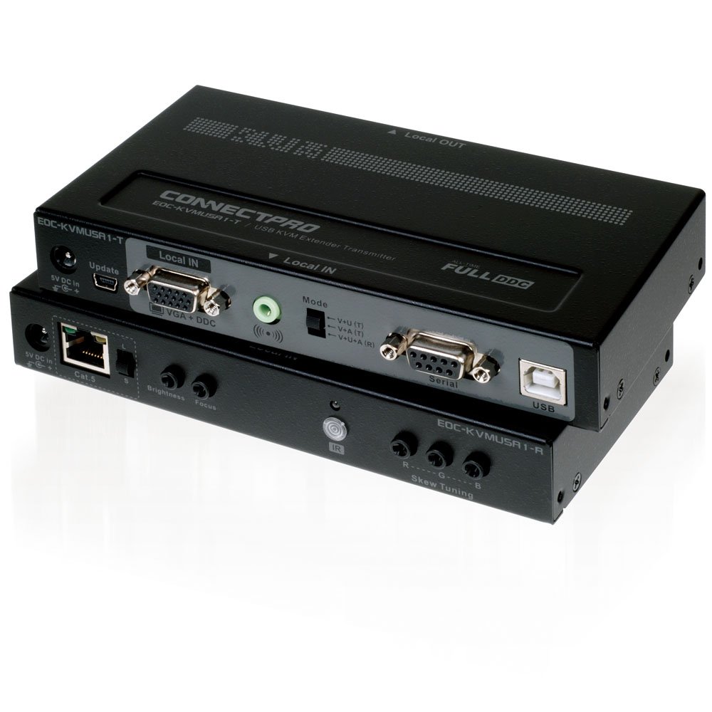 ConnectPRO EOC-KVMUSA1 KVM Console Extender for Video, USB, Serial, and Audio over CATx up to 1,000 ft.