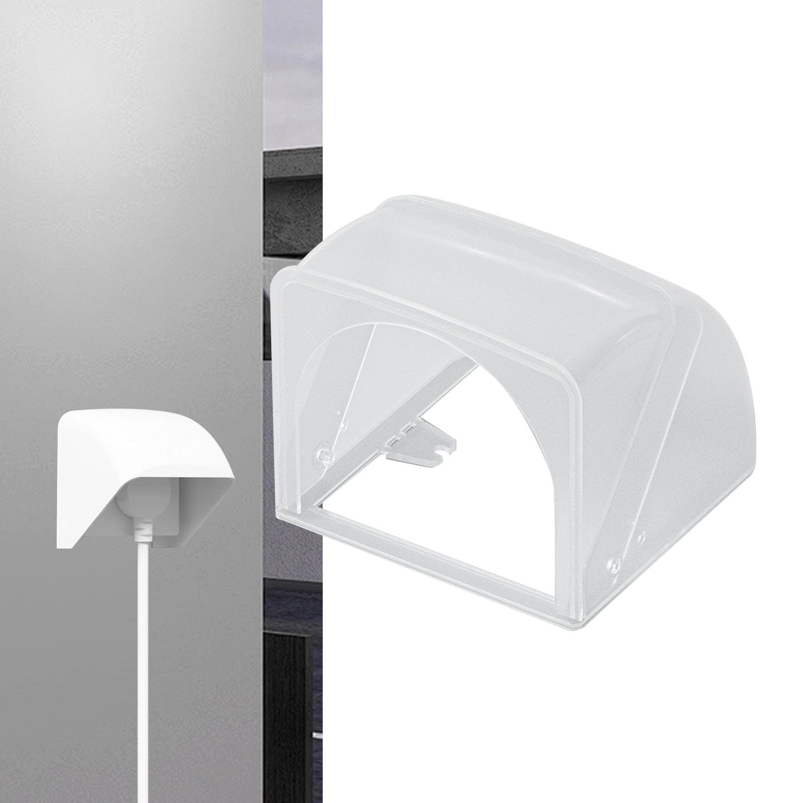 KiBcsLic Wall Socket Box Electrical Outlet Cover Accessories Outdoor Socket Waterproof Box for Switch Protection Bathroom Indoor, Folding Clear