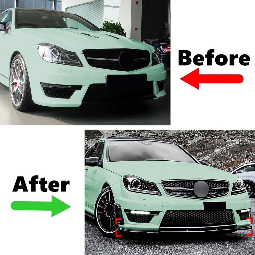 Lip Parachoques Delantero,para Mercedes Benz C-Klasse W204 S204 AMG Line 2011 2012 2013 2014,Coche Parachoques Delantero Labio Divisor Difusor Trim Kit lip Spoiler Delantero Frontal