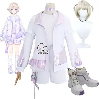 GGcosplay VTuber Todoroki Hajime 轟はじめ コスプレ衣装 ウィッグ、靴付き（ 道具 別売り ）仮装 ハロウィン イベント cosplay コスチューム