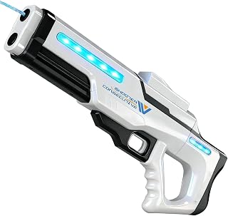 EagleStone Electric Water Gun, Automatic Rapid-Fire Blaster with LED Light, Dual Water Filling, 360° Leak-Proof, 32ft Long-Range, Rechargeable Water Toy for Kids & Adults, Black
