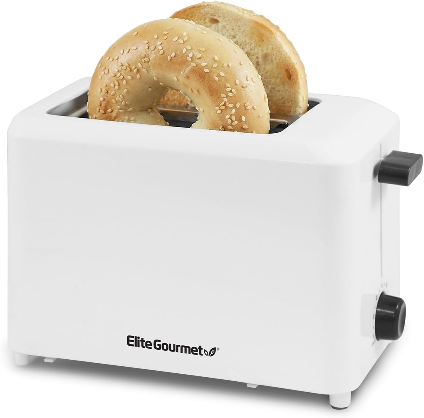Elite Gourmet ECT-1027# Cool Touch Toaster, 7 Toast Settings Cancel Functions, Slide Out Crumb Tray, Extra Wide 1.5" Slots for Bagels Waffles Specialty Breads, Puff Pastry, Snacks, White