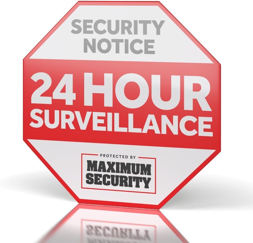 New Arrivals Security Sign w/ Stake & 4 Window Decal Alarm Sign (UV Fade Proof / Coated)