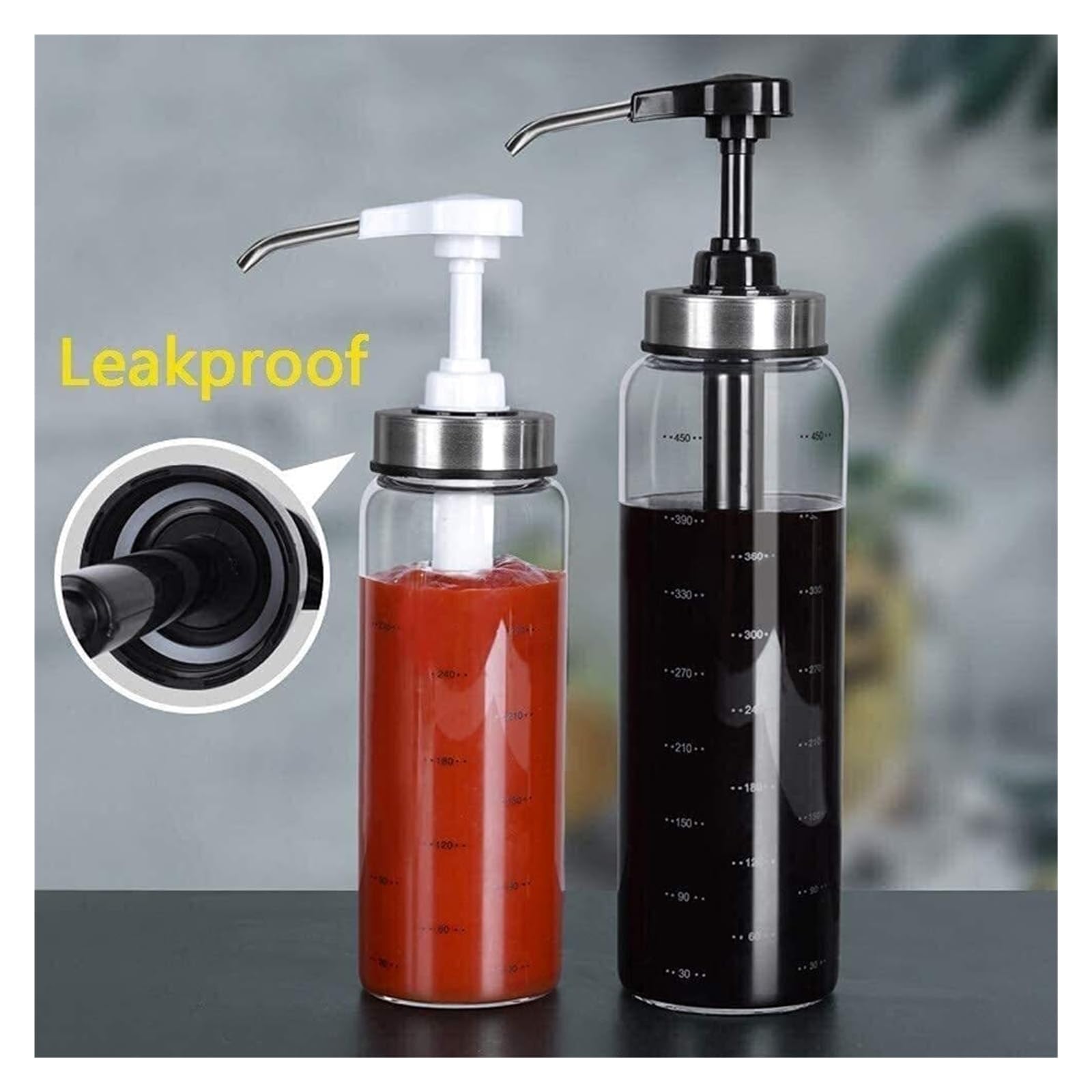 Dosatore Olio e Aceto Dosatore for Olio e aceto, spruzzatore for Olio for Set da Cucina, Pompa for Bottiglie Trasparenti in borosilicato Alto Cucinando(300ml)
