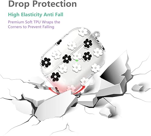 Miniatura 2 de Funda para Airpod Pro de 2 generación, bonita funda transparente para Airpods Pro 2 generación de TPU a prueba de golpes, funda protectora para