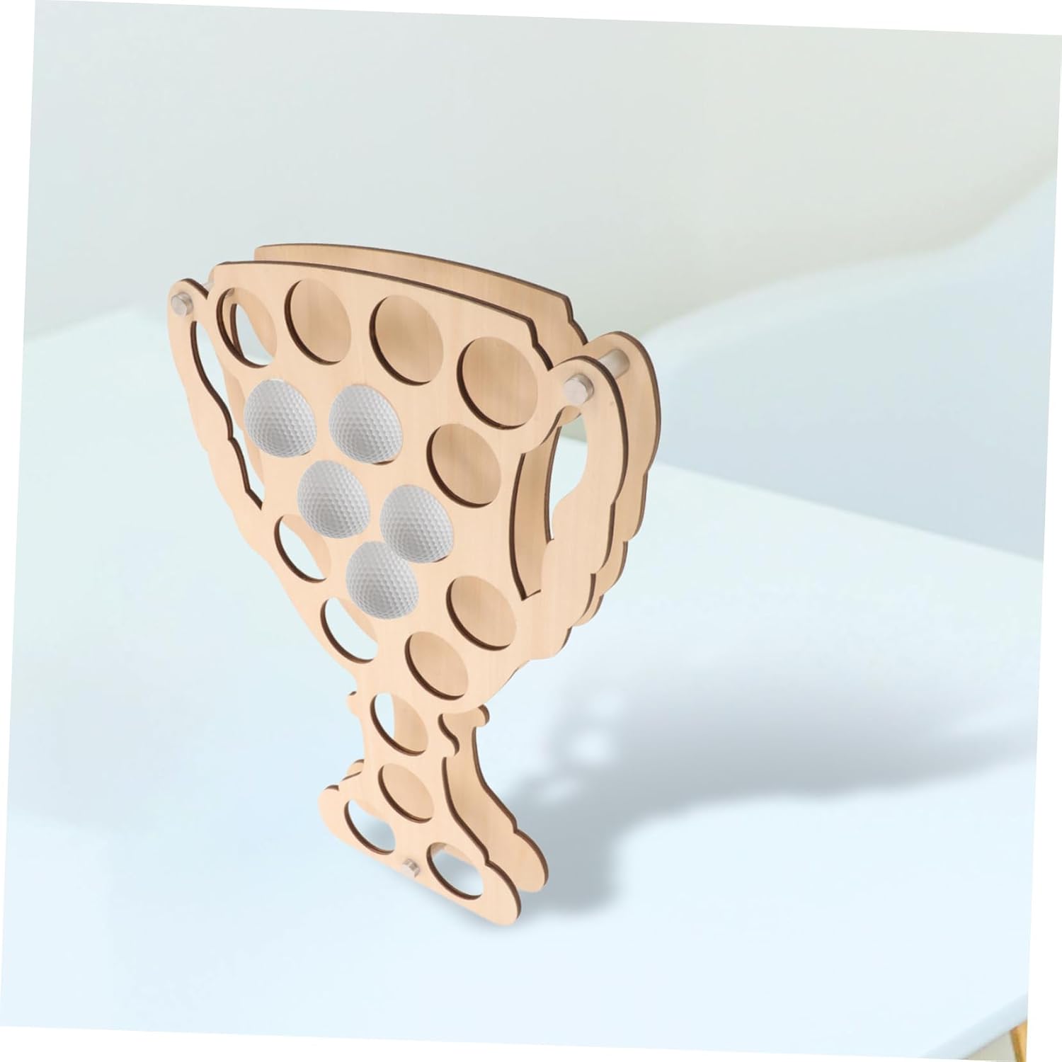 Toddmomy Golf Display Wooden Rack for Home Decor Natural Pine Holder for Single Golf Unique Decorative