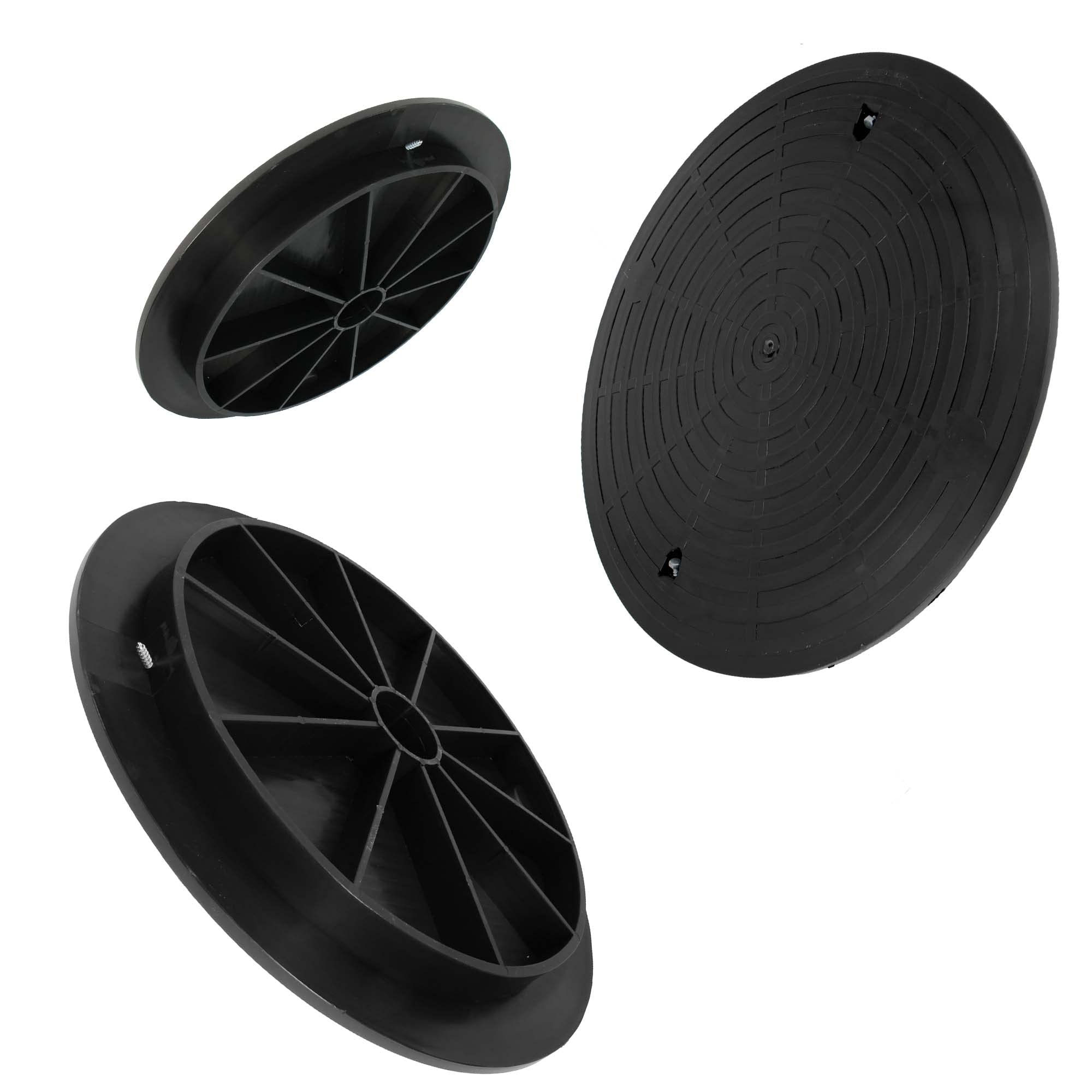 Millto™ Tapa de Boca Redonda, Diámetro DN540, Negro, Polipropileno, Tapa de Canal y Desagüe, Cisterna, Kl. A15, Carga hasta 1,5 t, Cubierta Ondulada