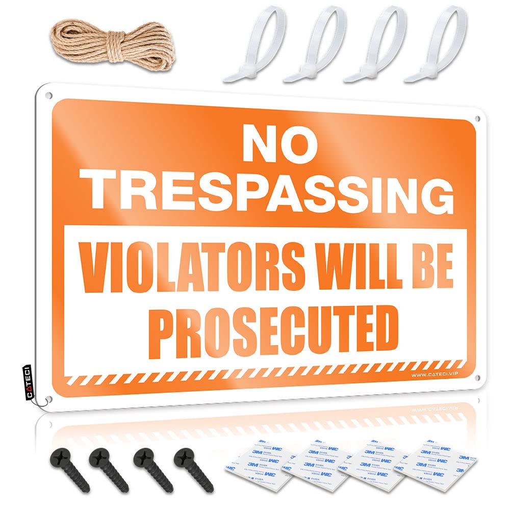 IBWNBBUSN Office Tin Sign No Trespassing Violators Will Be Prosecuted Tin Sign Signs For Room Tin Sign Metal(30X40CM)
