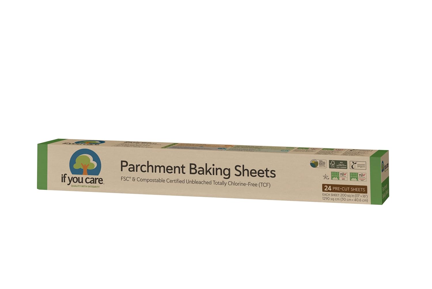 If You Care Parchment Paper Baking Sheets – 12 Pack of 24-Count Precut Liners - Unbleached, Chlorine Free, Greaseproof, Silicone Coated – Standard Size – Fits 12.5” x 16” Pans : Home & Kitchen