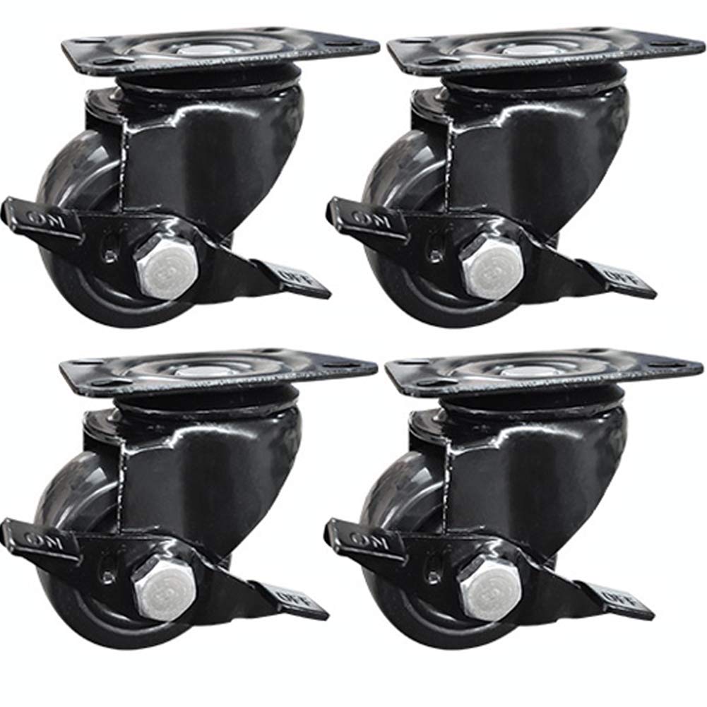 GBRJUYF Heavy-Duty Nylon Caster Wheels 1.5" & 2.5" - 320kg & 1000kg Capacity, Silent Swivel Casters for Factory, School, Hospital Carts - 4 Pack