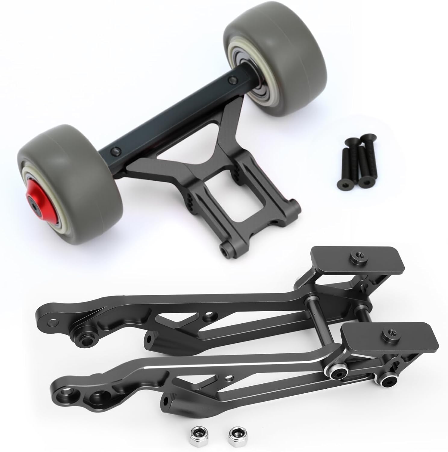 Aluminum Alloy Rear Wing Mount with Wheelie Bar Upgrades Part for Arrma 1/8 Kraton Notorious Outcast Talion Typhon 6S BLX,Replace #AR320347#AR320366 (Black)