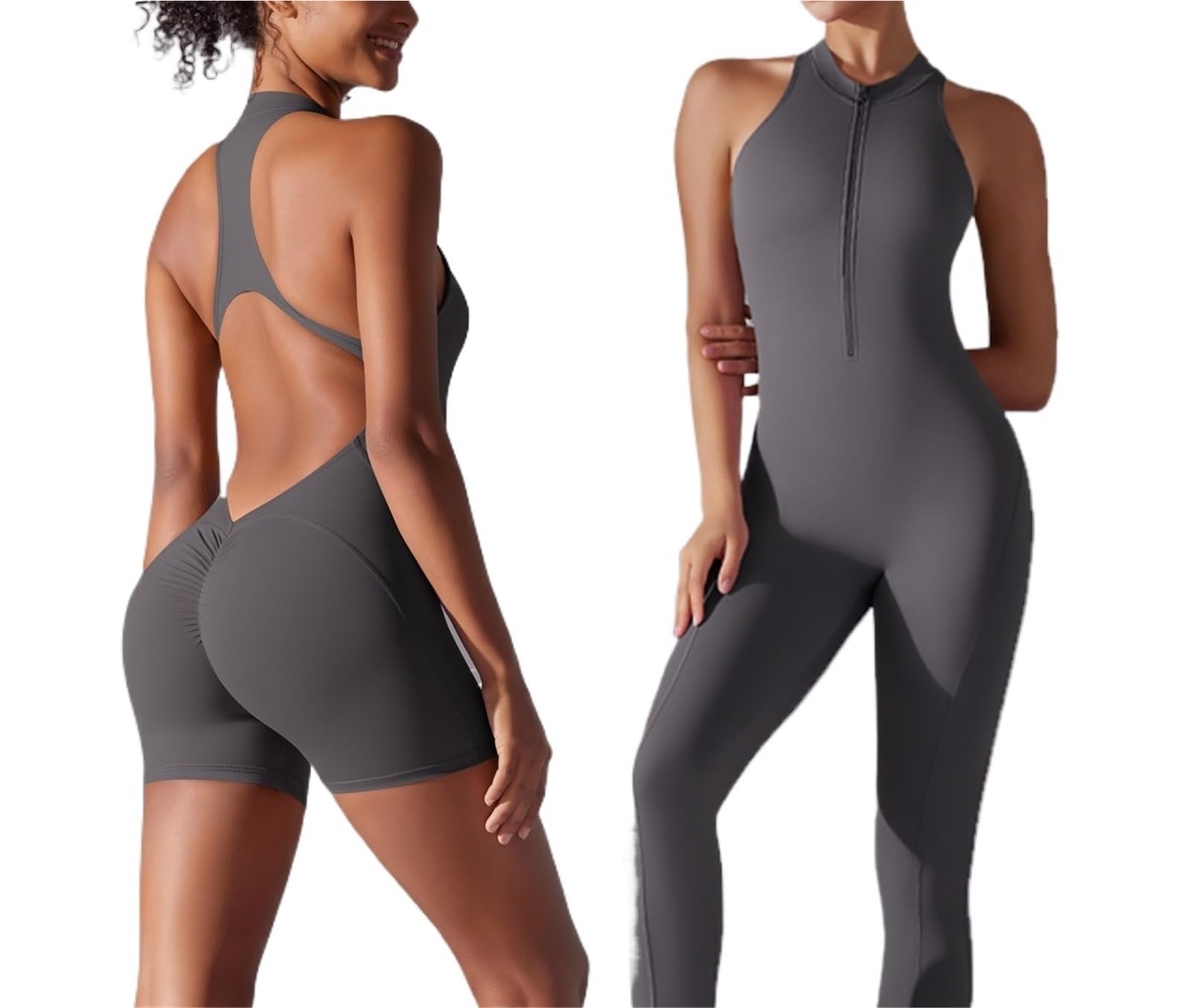 Combinaison de yoga dos nu pour femme - Body gainant pour le ventre et le fitness