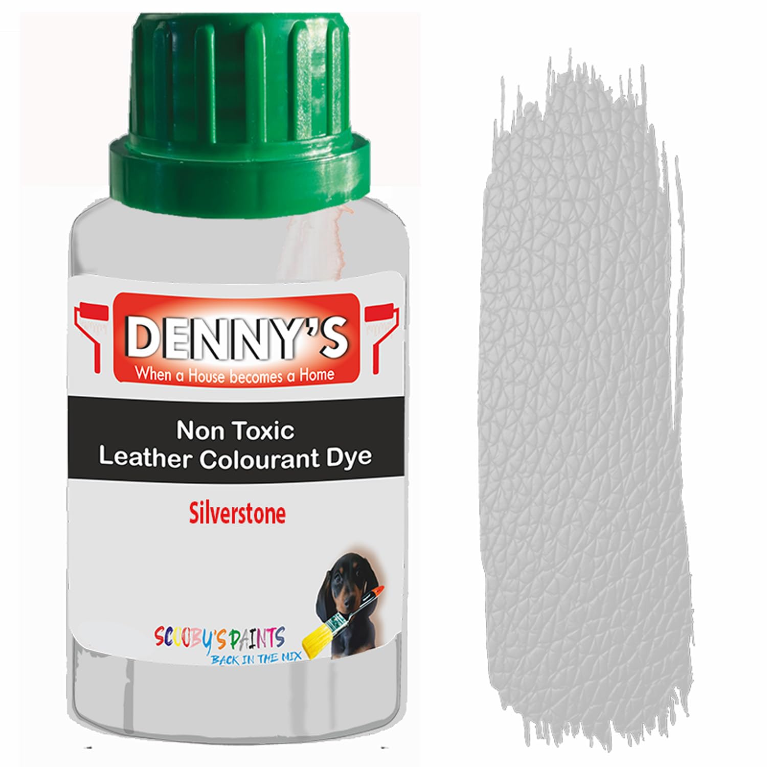All in One Leather Colourant Self Seal Leather Dye Repair Paint for Furniture, Sofas, Car Seats (Silverstone, 100ml Bottle)