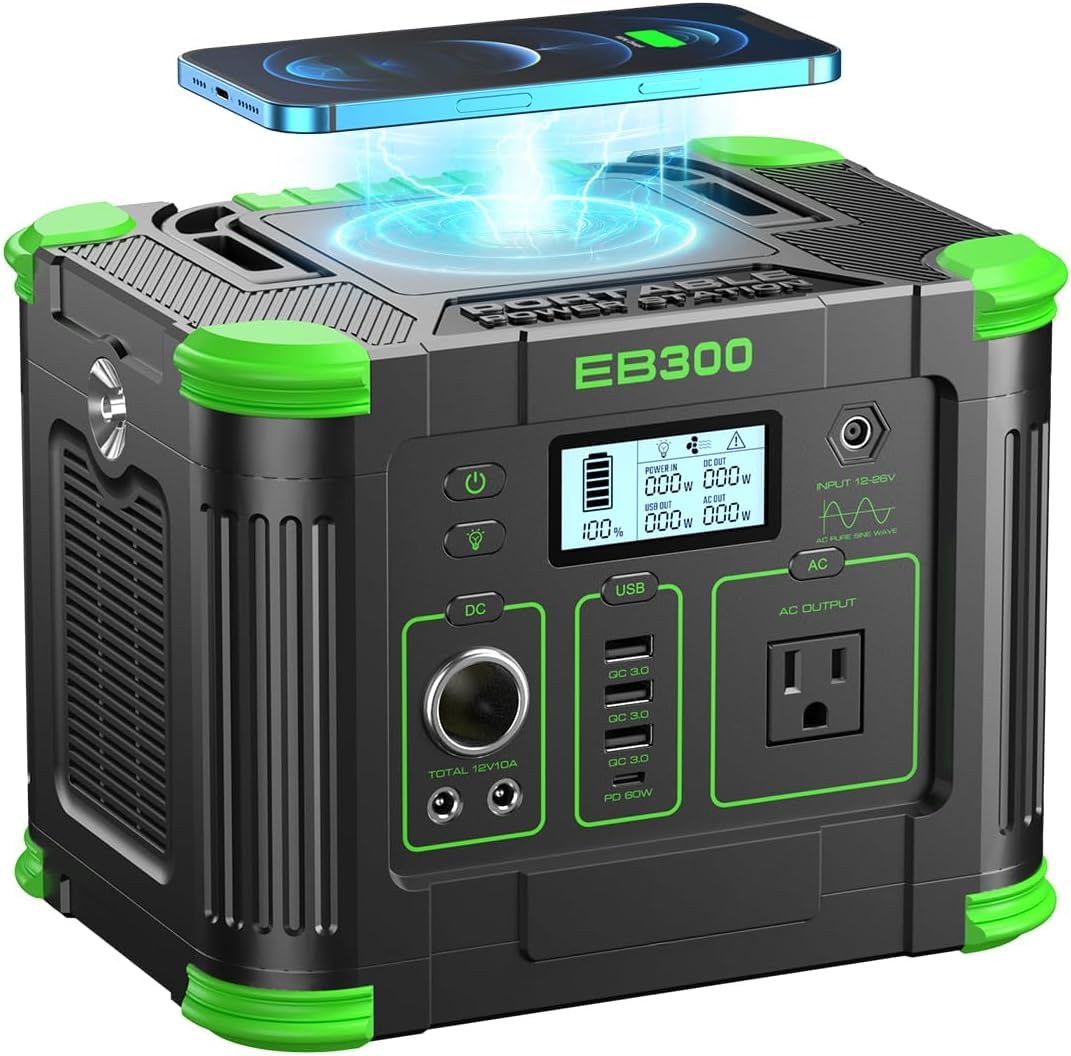 330W Portable Power Station, 288.6Wh Solar Generator for Outdoor Emergency