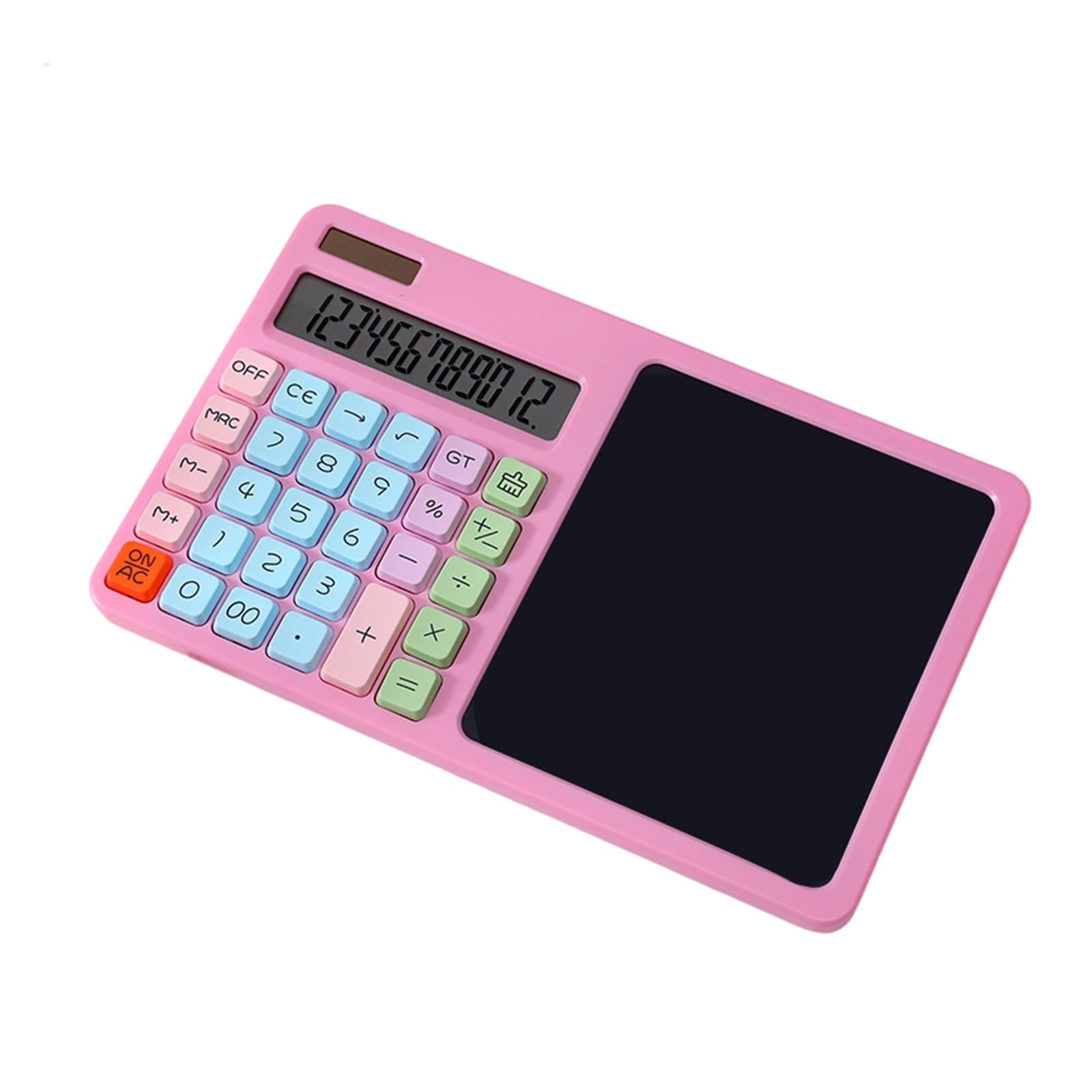 Buxuaaaa 12 Digit Solar Calculator Large Screen Display Power Business Finance Accounting Calculator with Writing Board Portable Solar for Student