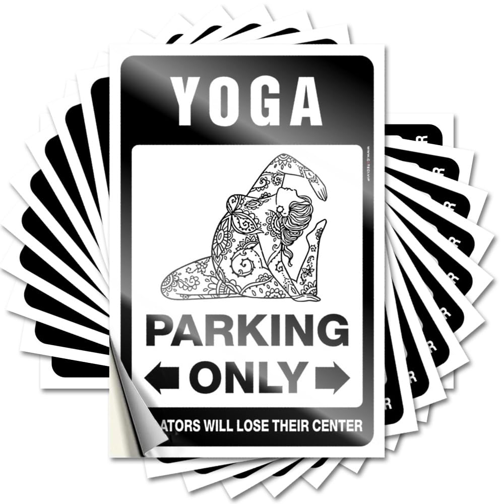 Core Cover Decals - Yoga Parking Only Feminist Durable Sticker Easy Apply for Autumn Decor(8X12CM)