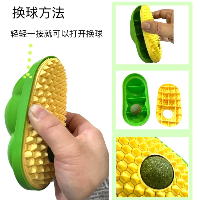review Pea Wiper Cat self-scratcher toy Tickle wiper Massage brush Pet supplies Face scratcher cat scratch, Green