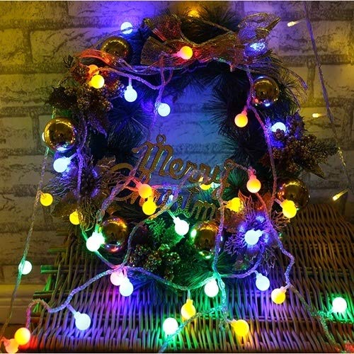 NOBRAND 3M 6M 10M Battery Waterproof Fairy Garland LED Ball Decorative String Lights for Christmas Tree Wedding Home Indoor Decoration (Emitting Color : Multicolor, Wattage : 1.2M 10LEDS)