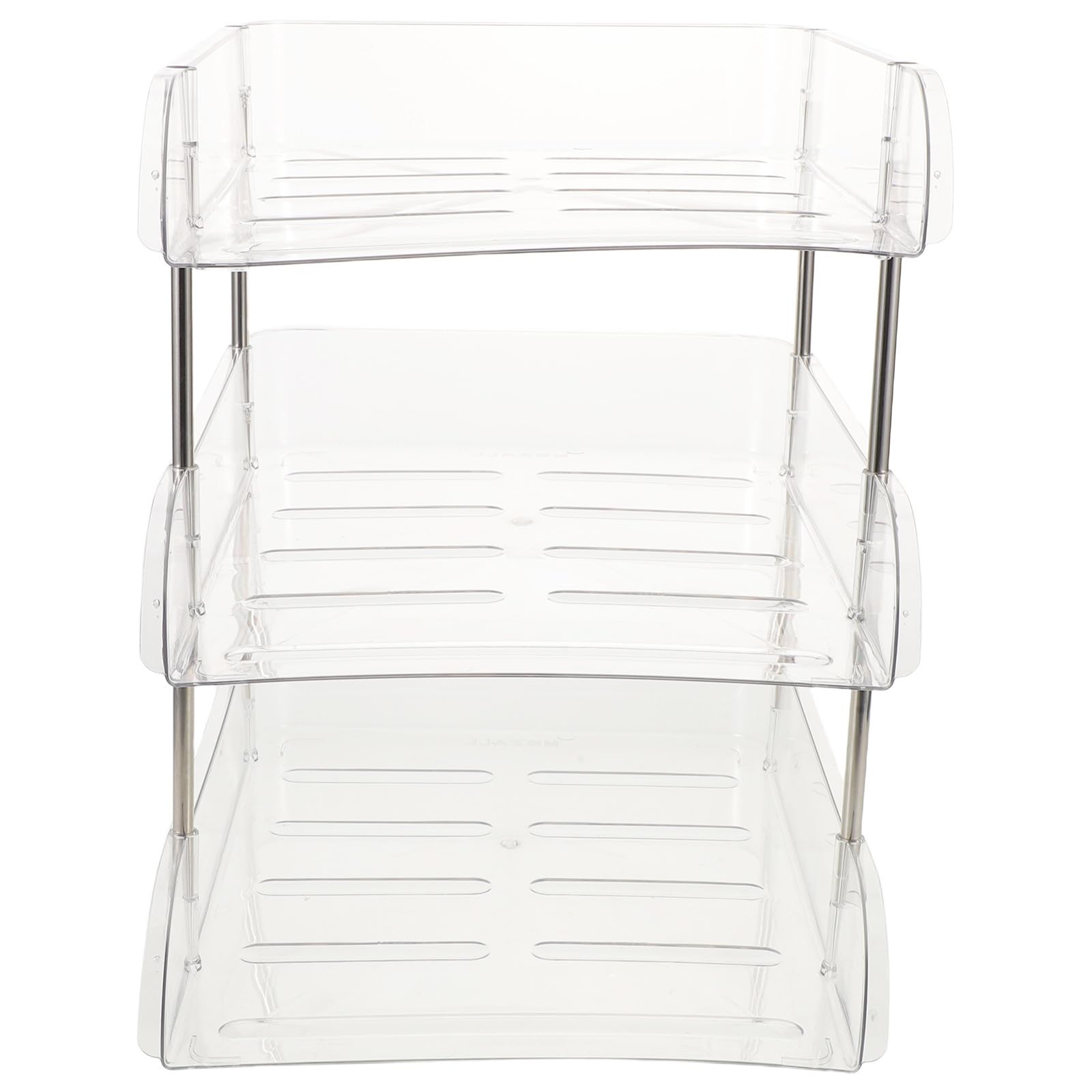 Housoutil Organizzatore da Scrivania in Plastica a 3 Livelli, Struttura Robusta e Design Minimalista per Conservazione Efficiente di Libri e Documenti in Ambienti Studio e Casa