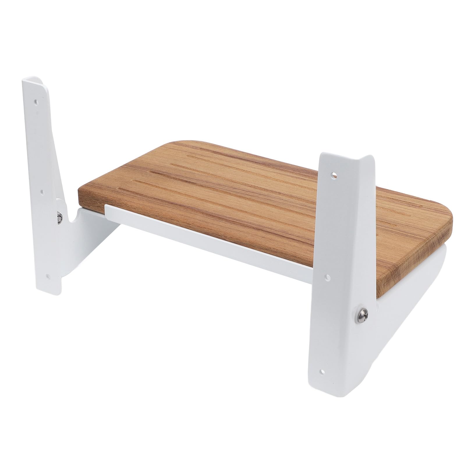 CHICIRIS Reposapiés Plegable de Teca, Soporte de Aleación de Aluminio, Tablero de Reposapiés Plegable para Ahorro de Espacio en el Timón del Barco