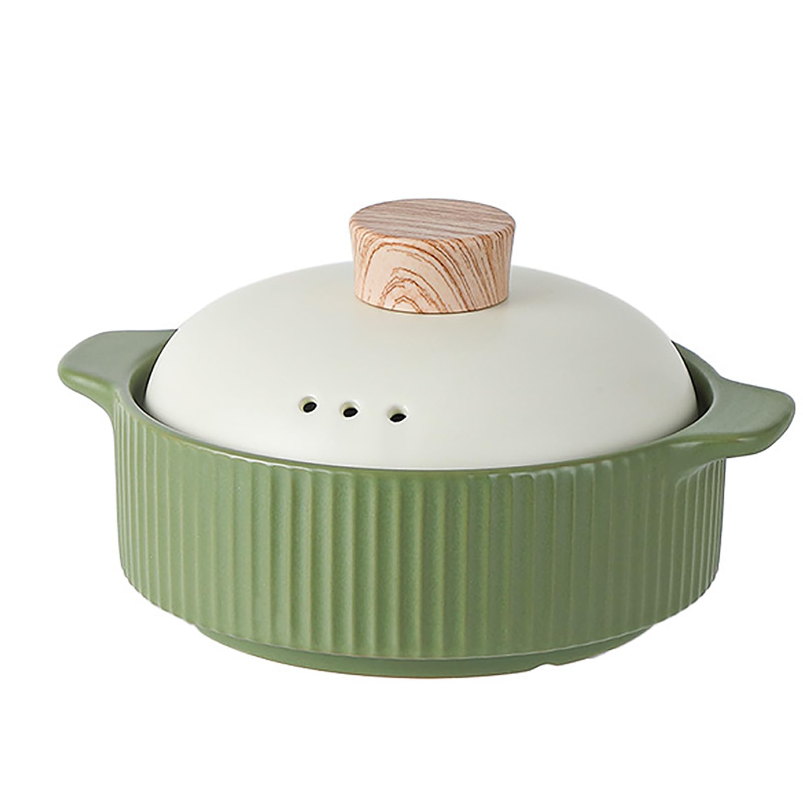 z pokrywką, porcelanowy garnek do gulaszu(Green,1.6L)