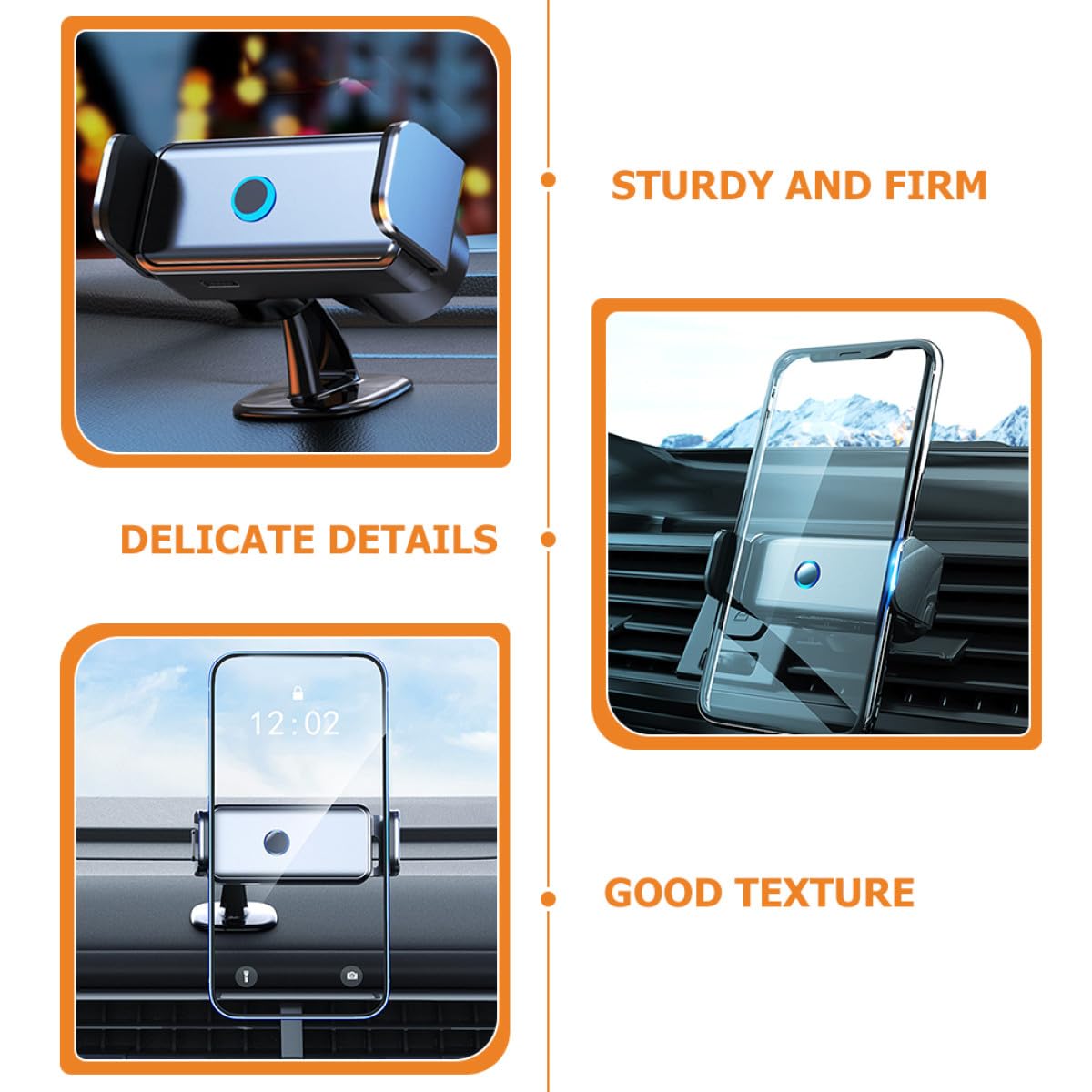 Supporto Telefono Auto Design Auto-bloccante Elettrico, Materiale Abs e Lega di Alluminio, Risparmio Spazio, per Cruscotto e Parabrezza