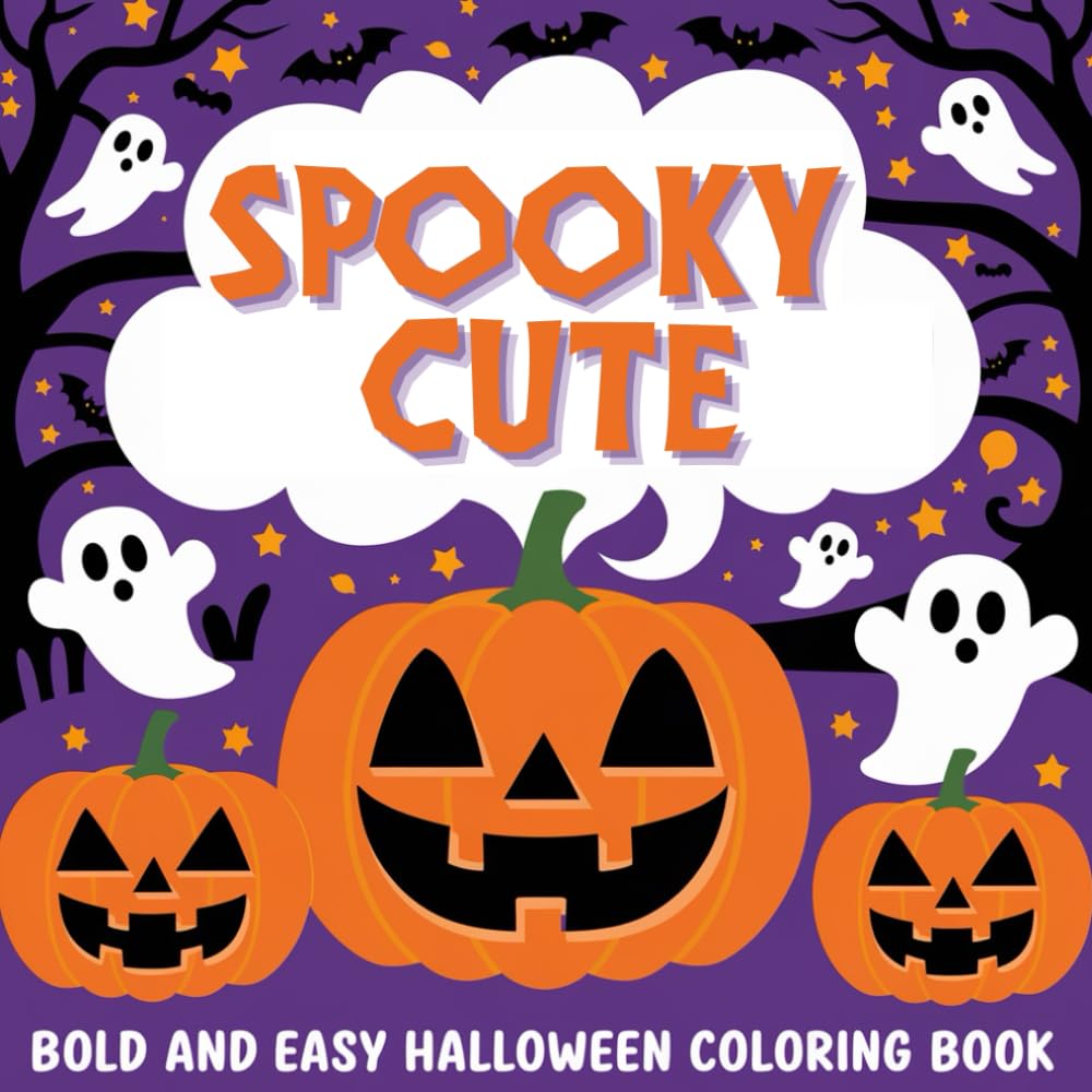 Spooky Cute Coloring Book: Cute and Bold Halloween Coloring