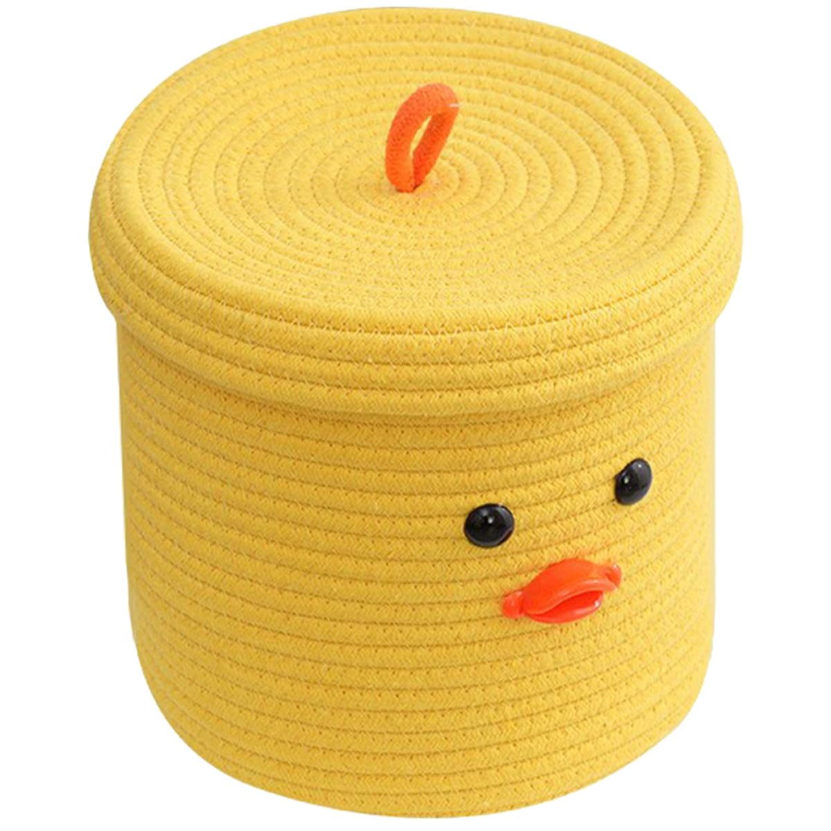 Panier de rangement en coton jaune pour organiser le bureau et la maison