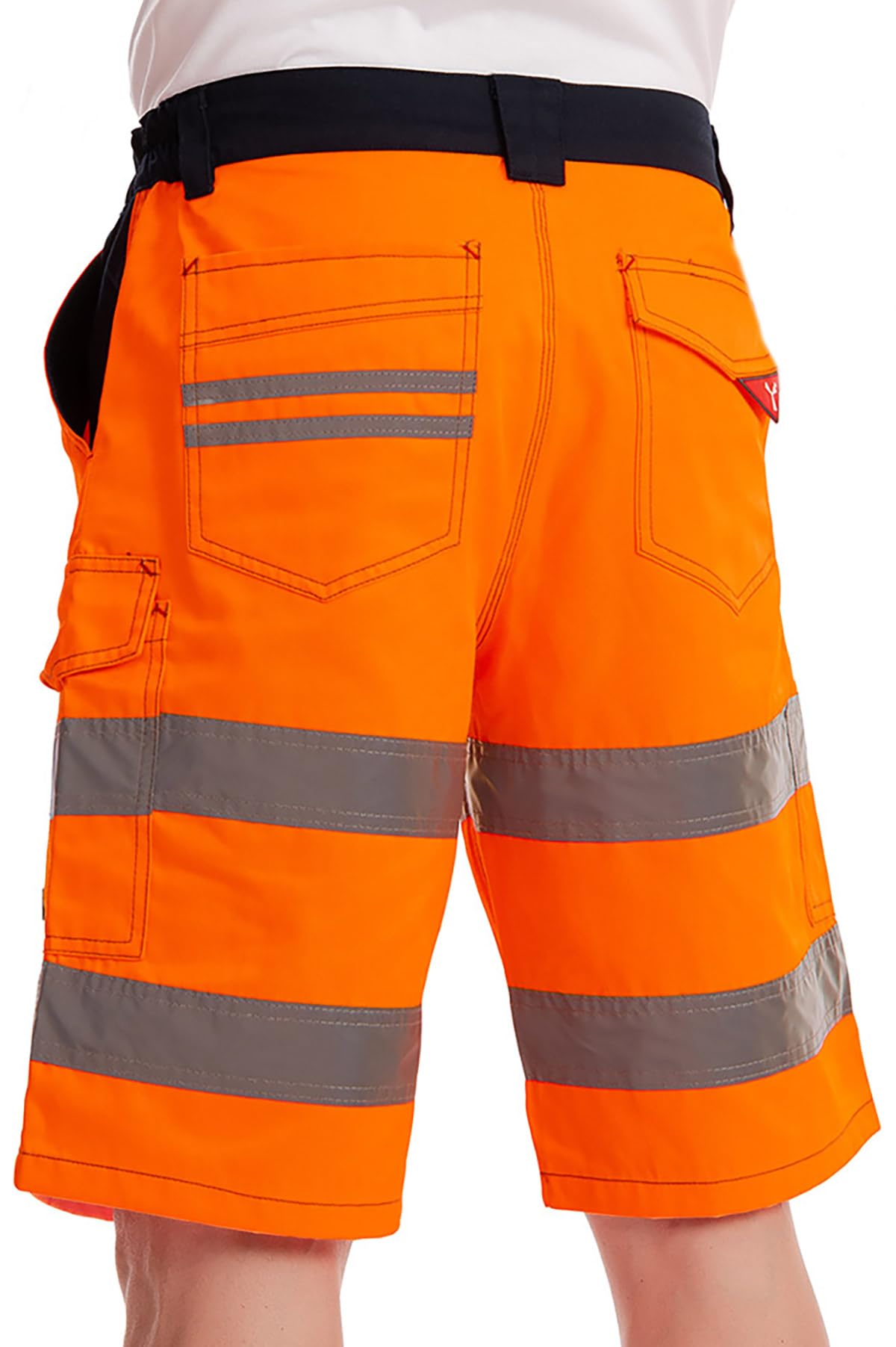 Bermuda de Travail pour Homme, Short à Bandes réfléchissantes dans des Couleurs à Haute visibilité