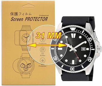[ 3-Pcs] For Universal Round Watch HD TPU Screen Protector,Anti-Scratch, Anti-Fingerprint, Bubble Free 31MM