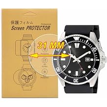 [ 3-Pcs] For Universal Round Watch HD TPU Screen Protector,Anti-Scratch, Anti-Fingerprint, Bubble Free 31MM