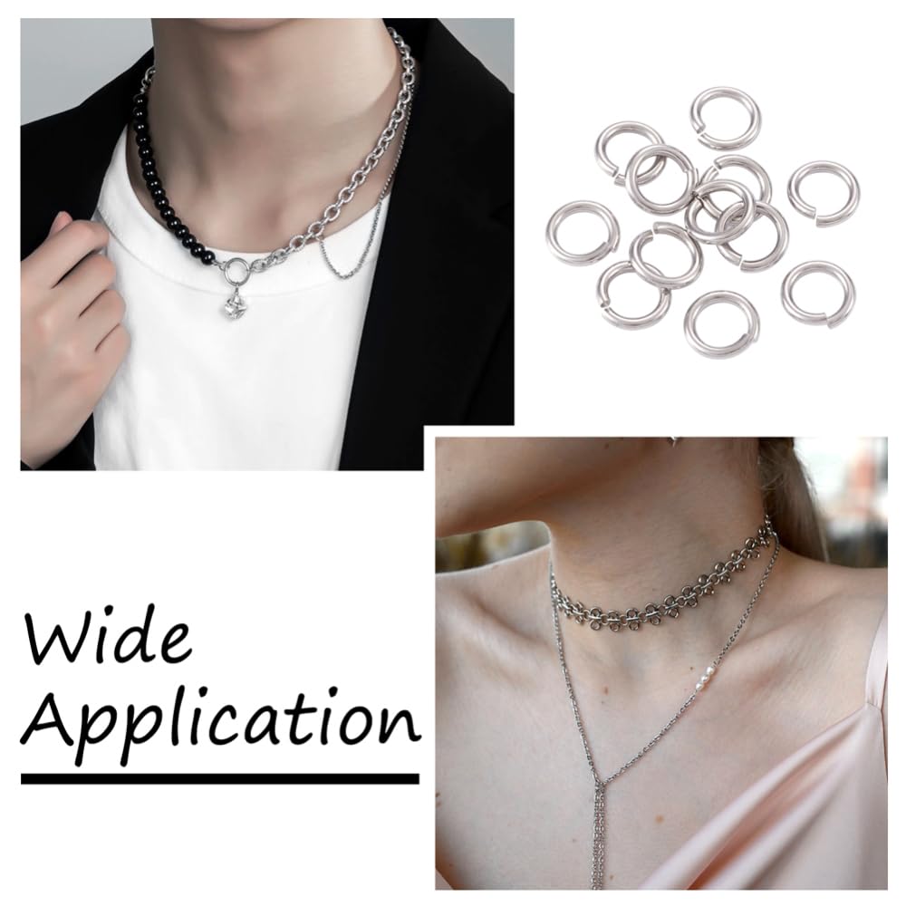 500-1000 sztuk 10 x 2 mm otwarte pierścienie zginane ze stali nierdzewnej z oczkami i dzielonymi pierścieniami, łączniki do biżuterii, akcesoriów, produkcji, DIY, Finding Supply-10 x 1,5 mm, 2000