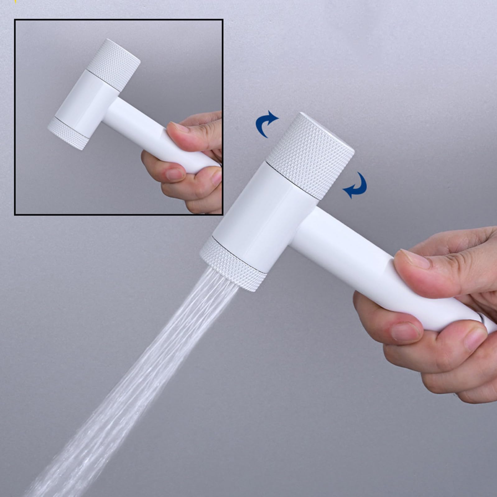 Blanco Kit Pulverizador de Bidé para Inodoro con Manguera y Soporte Grifo para Wc de Pared de Latón para La Limpieza Del Baño